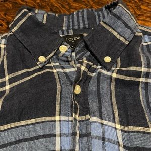 J Crew Brushed cotton plaid shirt.